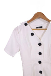 שמלת רטרו בלבן-M